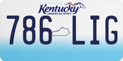 KY license plate 786LIG