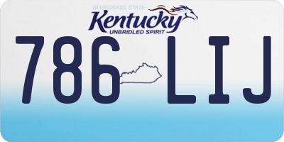 KY license plate 786LIJ