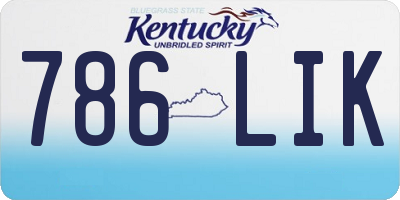 KY license plate 786LIK