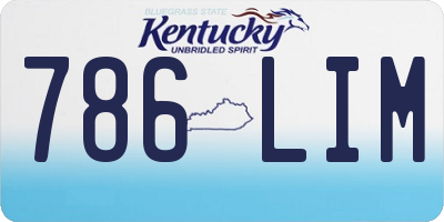 KY license plate 786LIM
