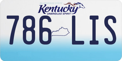 KY license plate 786LIS