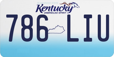 KY license plate 786LIU