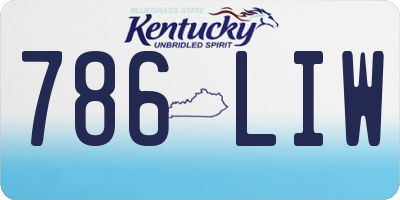 KY license plate 786LIW