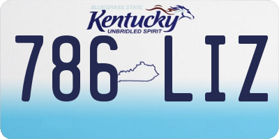 KY license plate 786LIZ