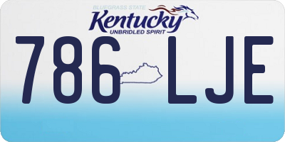 KY license plate 786LJE