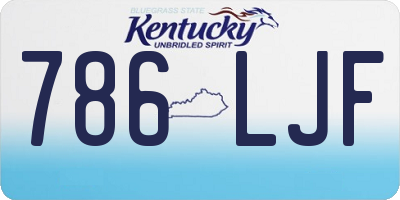 KY license plate 786LJF