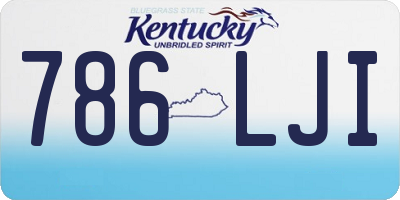 KY license plate 786LJI