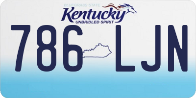KY license plate 786LJN