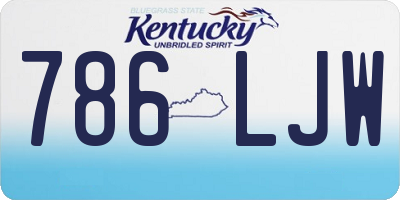 KY license plate 786LJW