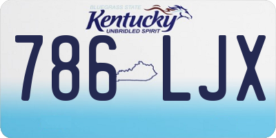 KY license plate 786LJX