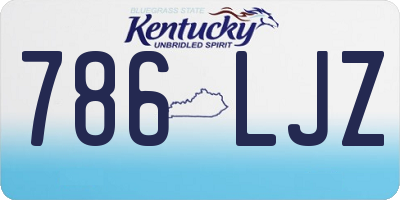 KY license plate 786LJZ