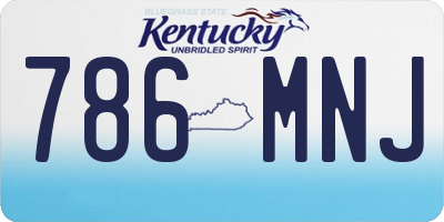 KY license plate 786MNJ