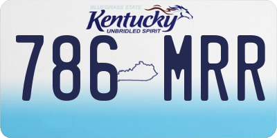 KY license plate 786MRR