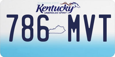 KY license plate 786MVT