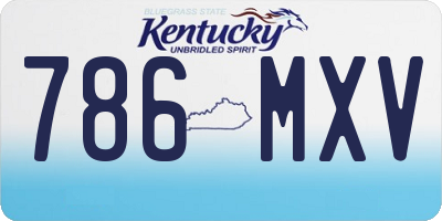 KY license plate 786MXV