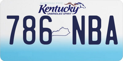 KY license plate 786NBA