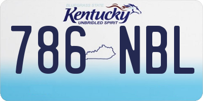 KY license plate 786NBL