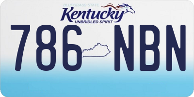 KY license plate 786NBN
