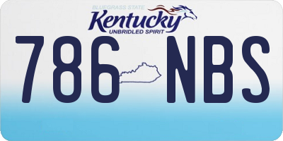 KY license plate 786NBS