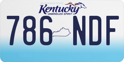 KY license plate 786NDF