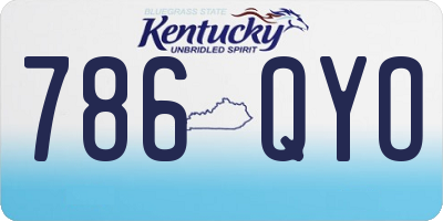 KY license plate 786QYO