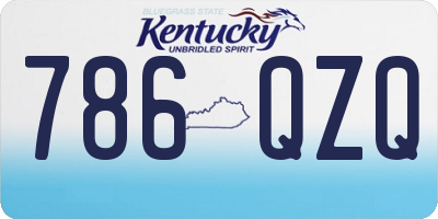 KY license plate 786QZQ