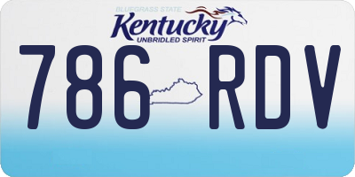 KY license plate 786RDV