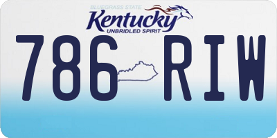 KY license plate 786RIW
