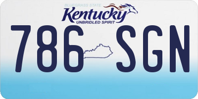 KY license plate 786SGN