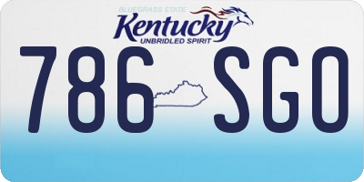 KY license plate 786SGO