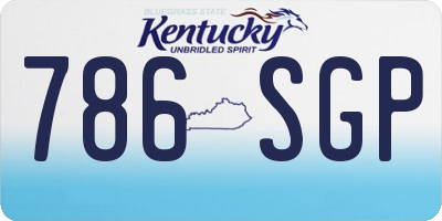KY license plate 786SGP