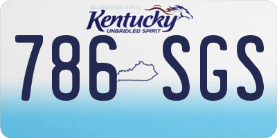 KY license plate 786SGS