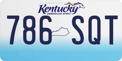 KY license plate 786SQT