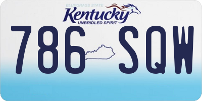 KY license plate 786SQW