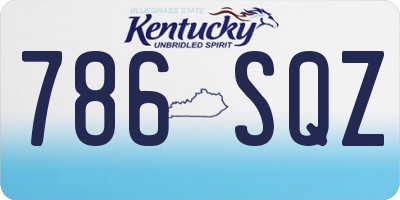 KY license plate 786SQZ