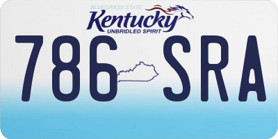 KY license plate 786SRA