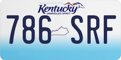 KY license plate 786SRF