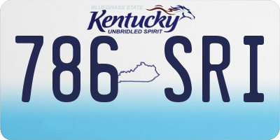 KY license plate 786SRI