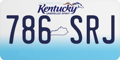 KY license plate 786SRJ