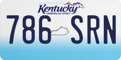 KY license plate 786SRN