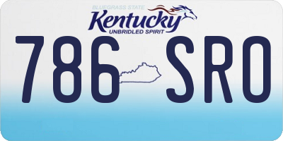 KY license plate 786SRO