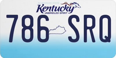 KY license plate 786SRQ