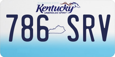 KY license plate 786SRV