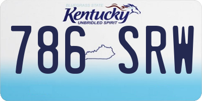 KY license plate 786SRW