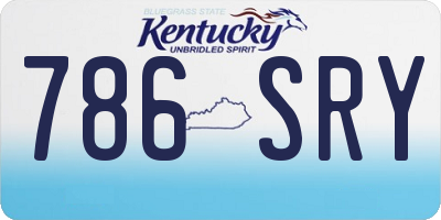 KY license plate 786SRY