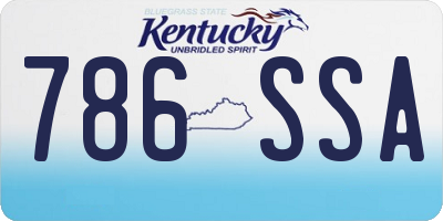 KY license plate 786SSA