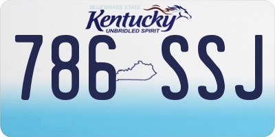 KY license plate 786SSJ