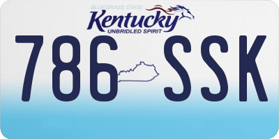 KY license plate 786SSK