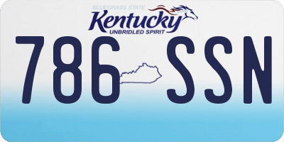 KY license plate 786SSN