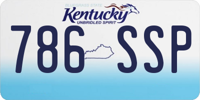KY license plate 786SSP
